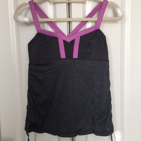 Lululemon Hot Class Tank (Purple, Heather Gray) - Picture 2 of 8
